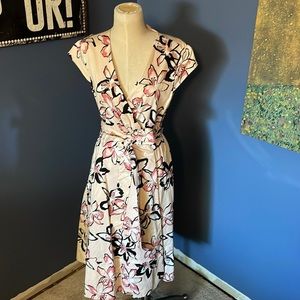 Pink KATE SPADE Tiger Lily Print Wrap Dress